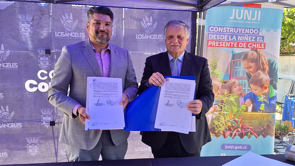 En este momento estás viendo Se firma convenio entre Junji y Municipalidad de Los Ángeles para reposición total de jardín